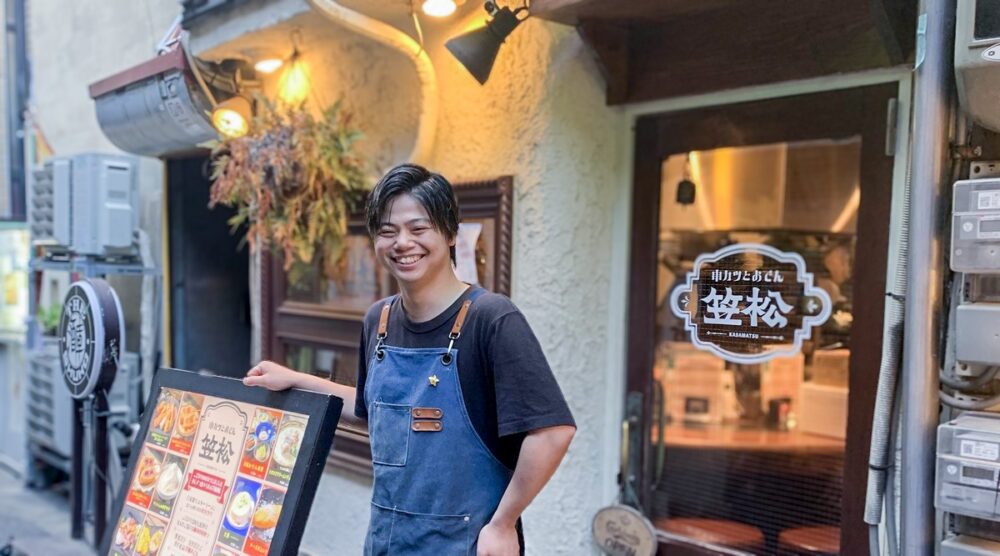 フースタ関西｜生産者に寄り添い、串カツとおでんで人をつなぐ。東梅田の路地裏に生まれた、レトロで居心地のいい隠れ家「笠松」。
